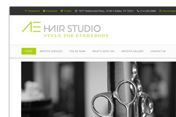 artistik edge hair studio web design portfolio sample